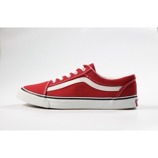 รองเท้าทรง VANS Mashare รุ่น V-7 สีแดงขาว