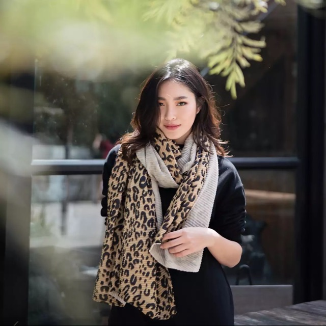Basicsbysita-ผ้าพันคอLeopard scarf รุ่นG033