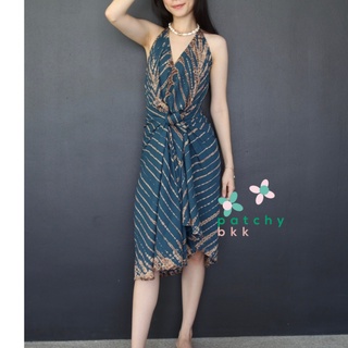 PATCHY.BKK DRESS MERMAID (EMERALD GREEN) ชุดไปทะเล ชุดไปเที่ยว ชุดมัดย้อม ชุดคู่ ชุดเดรส พาสเทล