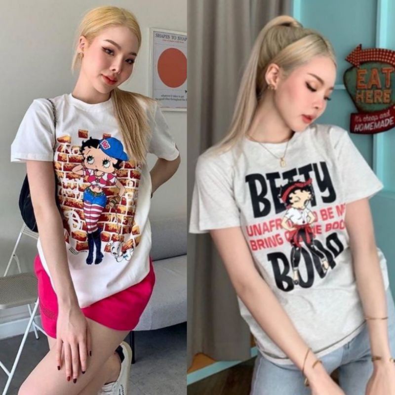 9ลาย✨Betty Boop x ZARA🍓เสื้อยืดผ้าเด้ง ผ้านิ่มมากกก ใส่สบาย🍓