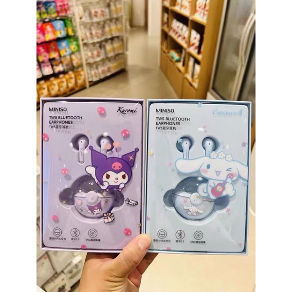 (พรีออเดอร์ ) หูฟังไร้สาย bluetooth หูฟัง sanrio miniso kuromi cinnamoroll ซานริโอ้ คุโรมิ ชินนาม่อน