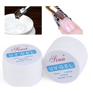 Sina UV Gel เจลต่อเล็บ กาวเจลติดเครื่องประดับ พร้อมส่ง เจลต่อเล็บ Sina สีใส/สีขาว/สีชมพู ขนาด 15 กรัม