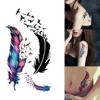 แทททูขนนก ติดผิว สวยๆโบฮีเมี่ยน Flashtattoox