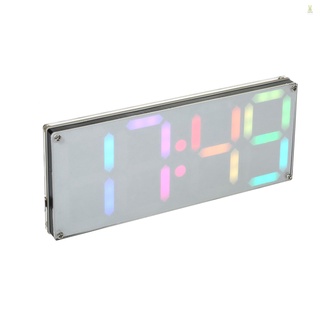 Flt DS3231 ชุดนาฬิกาดิจิทัล LED 4 หลัก สีรุ้ง และเคสใส DIY