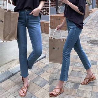 ยีนส์ขายาว ยีนส์ขากระบอก มีแบบผ้าบาง แฟชั่นเกาหลีผู้หญิงวัยรุ่น Fashion jeans high waist straight