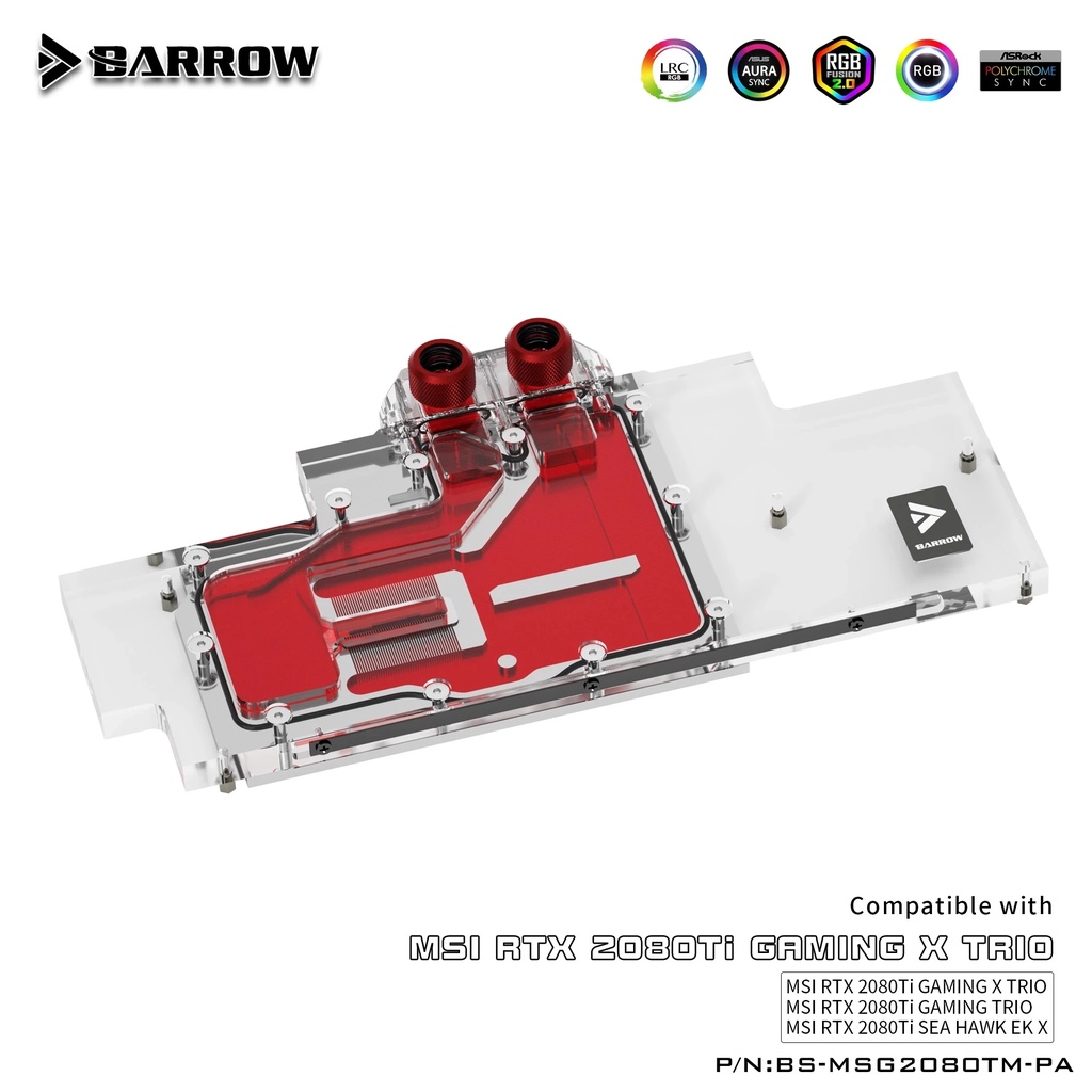 Barrow BS-MSG2080TM-PA การ์ดจอระบายความร้อน สําหรับ MSI RTX2080Ti Gaming X Trio RTX2080Ti Sea Hawk EK X