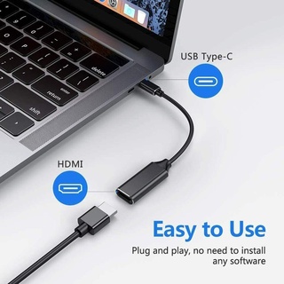 สายเคเบิลแปลง Type C เป็น HDMI 4K HD USB C เป็น HDMI Type-C