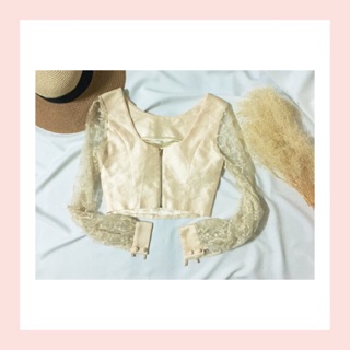 เสื้อครอป สีทอง แขนซีทรู