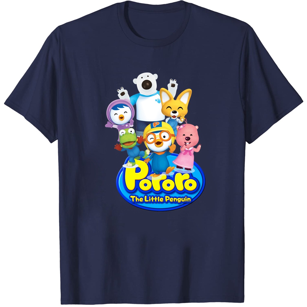 เสื้อยืดผ้าฝ้ายพรีเมี่ยม เสื้อยืด พิมพ์ลาย Pororo Penguin Run ของเล่น