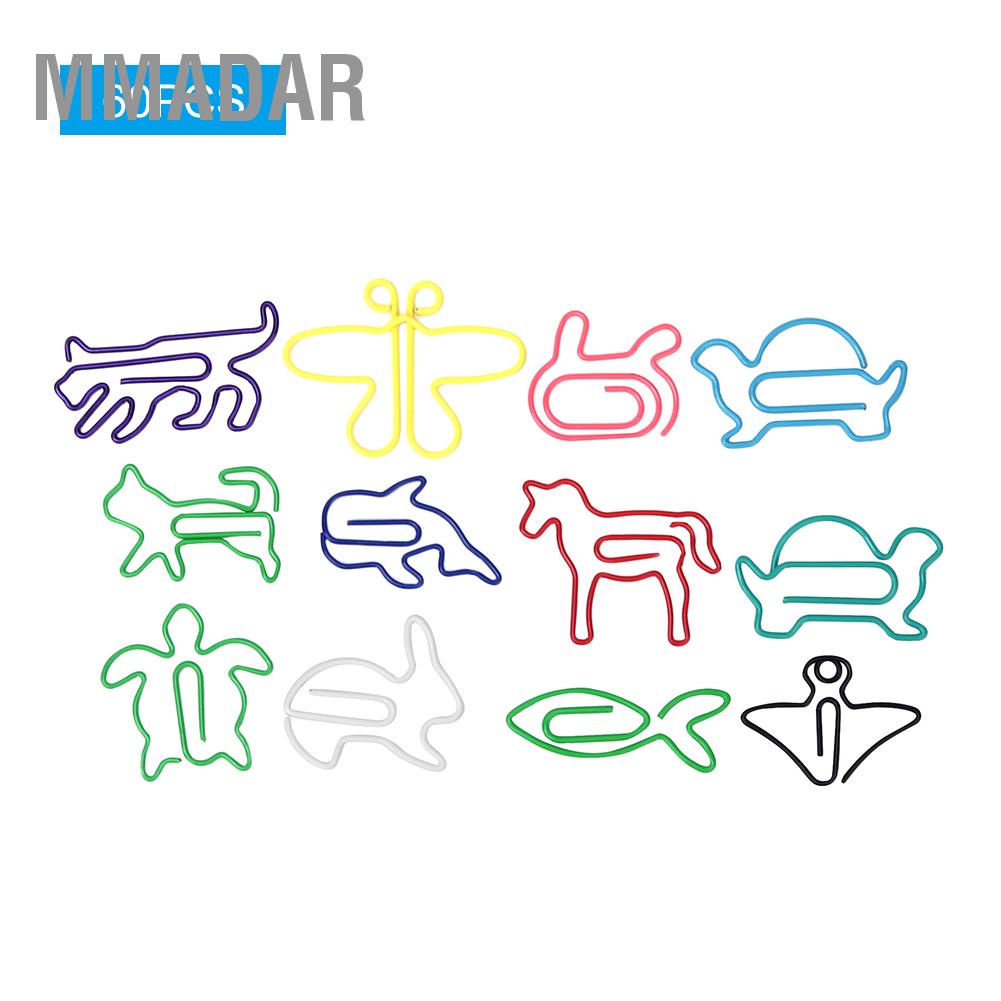 MMADAR 60pcsbox 12 Kinds Cute Animal Shaped Paper Clip Memo Note Clips ...