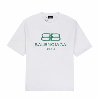 [S-5XL]เสื้อยืดแขนสั้นลําลอง ผ้าฝ้าย พิมพ์ลายป้ายแท็ก Balenciaga แฟชั่นสําหรับผู้ชาย