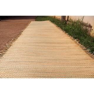 two Straw Mats by Thai Handmade ์Natural 100% /Natural color mat  Good smell / Natural smell size 2.2 meters * 1.2 meter