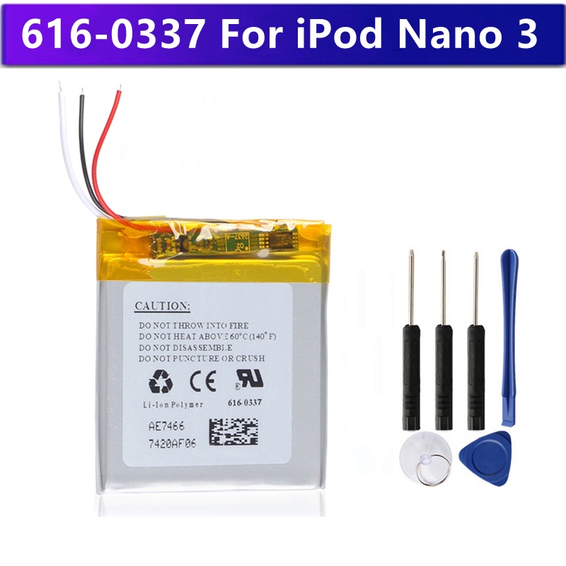 ❤616-0337 Battery For aple ipod Nano 3 3G 3rd 3Gen Generation 3TH MP3 A1236 Nano3 Battery + Free Too