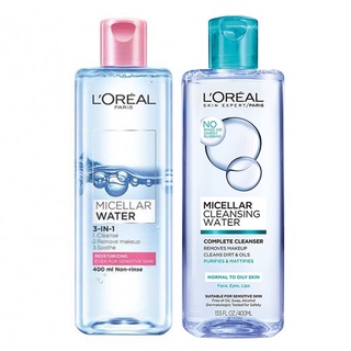 ลอรีอัล ปารีส ไมเซลล่า วอเตอร์ ทรีอินวัน  ไมเซลล่า วอเตอร์จากลอรีอัล  LOREAL PARIS MICELLAR WATER  95ml/400ml