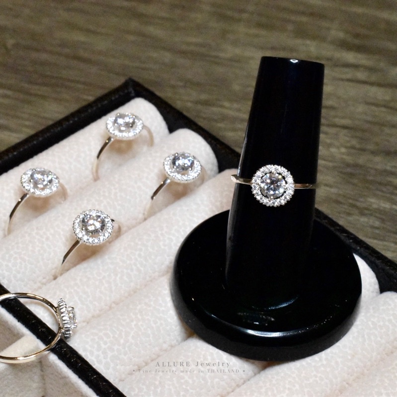 [แถมฟรีกล่องจิวเวอร์รี่] แหวนเพชร เงินแท้ 925 ชุบเคลือบทองคำขาว Jupiter Swirl 💎 - รูปที่ 4