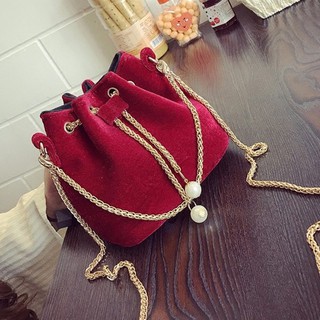 ✚✑﹉กระเป๋าสะพายข้าง Crossbody Mini Bucket Bag Chain Pouch สไตล์เกาหลีกระเป๋าสะพายข้างผู้หญิง