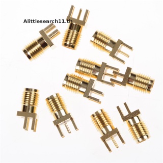 【Alittlesearch11】อะแดปเตอร์เชื่อมต่อแจ็คตัวเมีย Sma PCB Edge Mount Solder 0.062 นิ้ว RF 10 ชิ้น