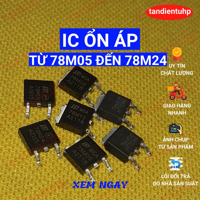 5 ชิ้น DC POWER SUPPLY IC พร้อม CODES 78M05, 78M06, 78M09, 78M12, 78M15, 78M24 สินค้าใหม่ของแบรนด์
