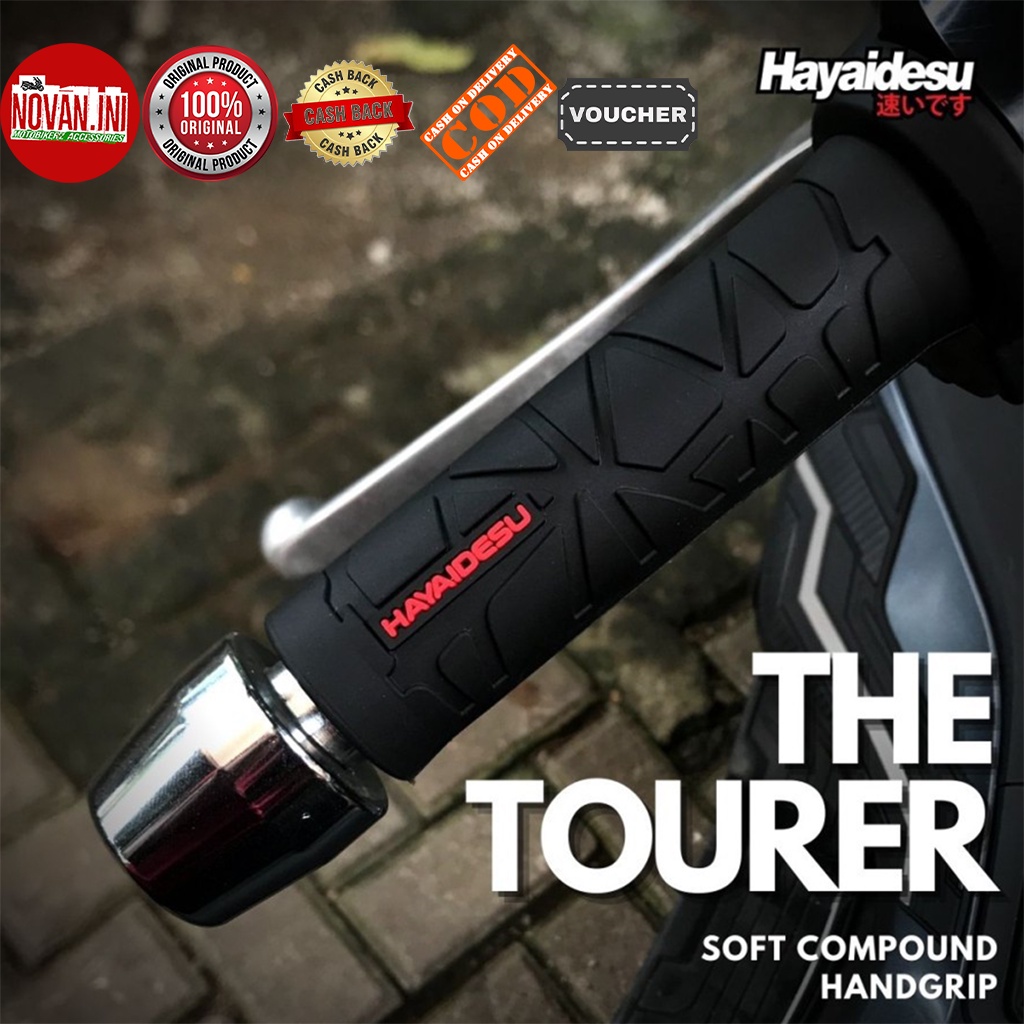 ปลอกแฮนด์มอเตอร์ไซค์อเนกประสงค์ THE TOURER-HAYAIDESU (ปลายเปิด) (ขวาและซ้าย)