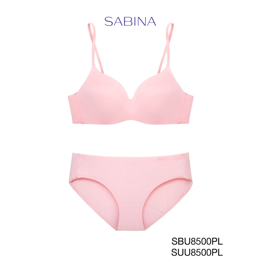 Sabina เซตชุดชั้นใน Seamless Fit (ไม่มีโครง) รุ่น Pretty Perfect รหัส SBU8500PL+SUU8500PL สีชมพู