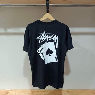 เสื้อยืดเสื้อยืด พิมพ์ลายโลโก้ Stussy พรีเมี่ยม