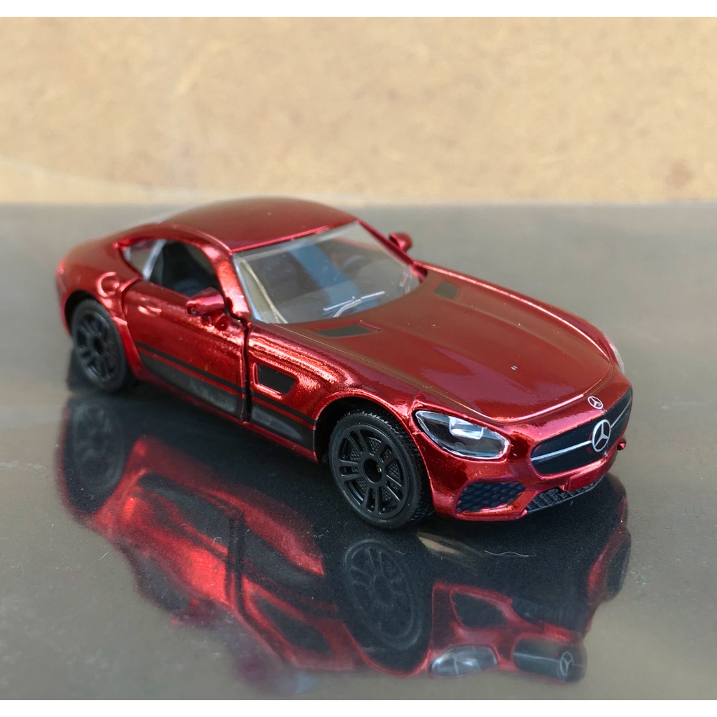 Majorette Mercedes Benz AMG GT - Chrome - Glossy Dark Red Color /Wheels D5SB /scale 1/60 (3 inches) 