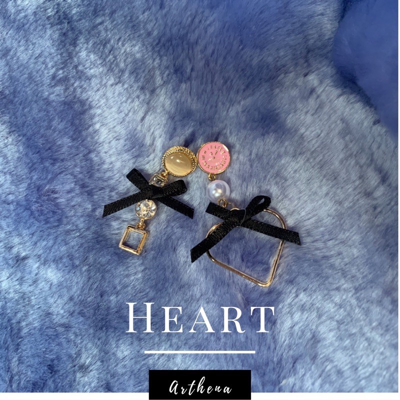 Black ribbon - ต่างหูแฟชั่น