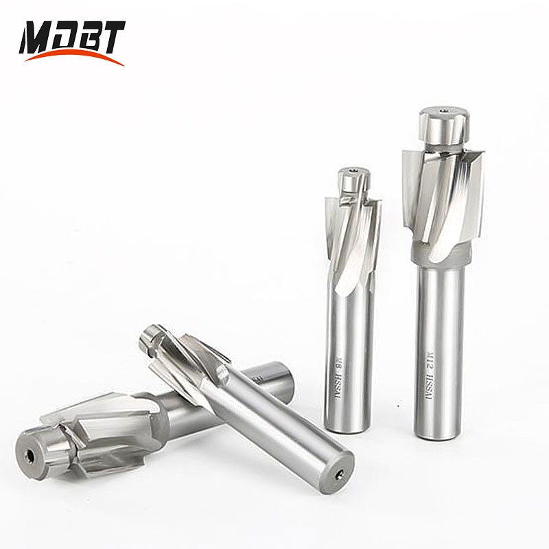 4 ขลุ่ย HSS Counterbore End Mill M3.2-M20 Pilot Slotting เครื่องตัดบิตสําหรับเจาะโลหะไม้