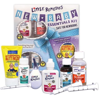 Little Remedies Essential Kit 6 Pieces GIFT SET ชุดของขวัญทารก Saline Spray Drops , Nasal Aspirator, Gripe Water