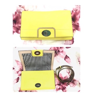 กระเป๋าคลัช หรือ สะพาย สีเก๋ๆ Kate Spade สี lime เหลืองมะนาว