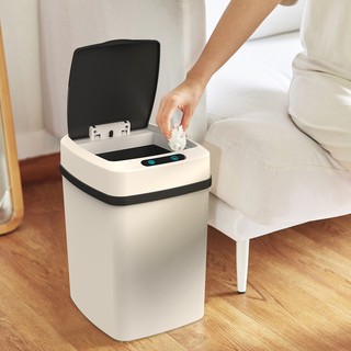 home smart trashถังขยะเหนี่ยวนำอัจฉริยะสามารถไฟฟ้าในครัวเรือนถังขยะขนาดใหญ่ถังขยะเซนเซอร์ ความจุ 12ลิตร
