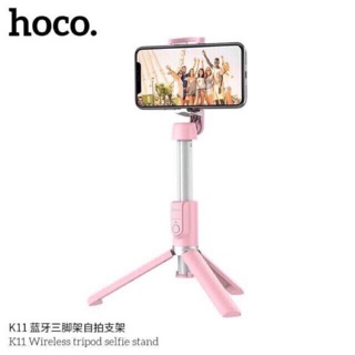 Hoco K11 ไม้เซลฟี่บลูทูธ พร้อมขาตั้ง และปุ่มซัตเตอร์ Wireless tripod selfie stand