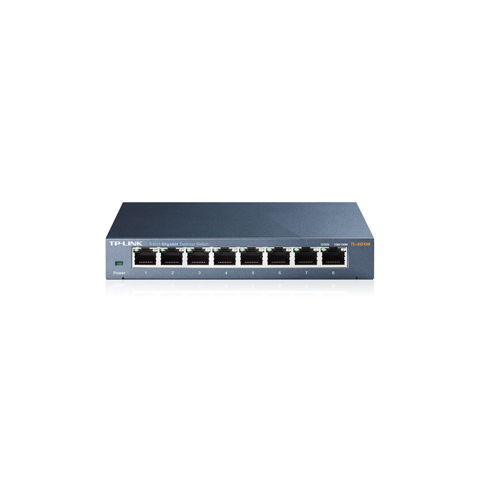 TP-Link สวิตซ์ 8-Port 10/100/1000Mbps Desktop Switch รุ่น TL-SG108