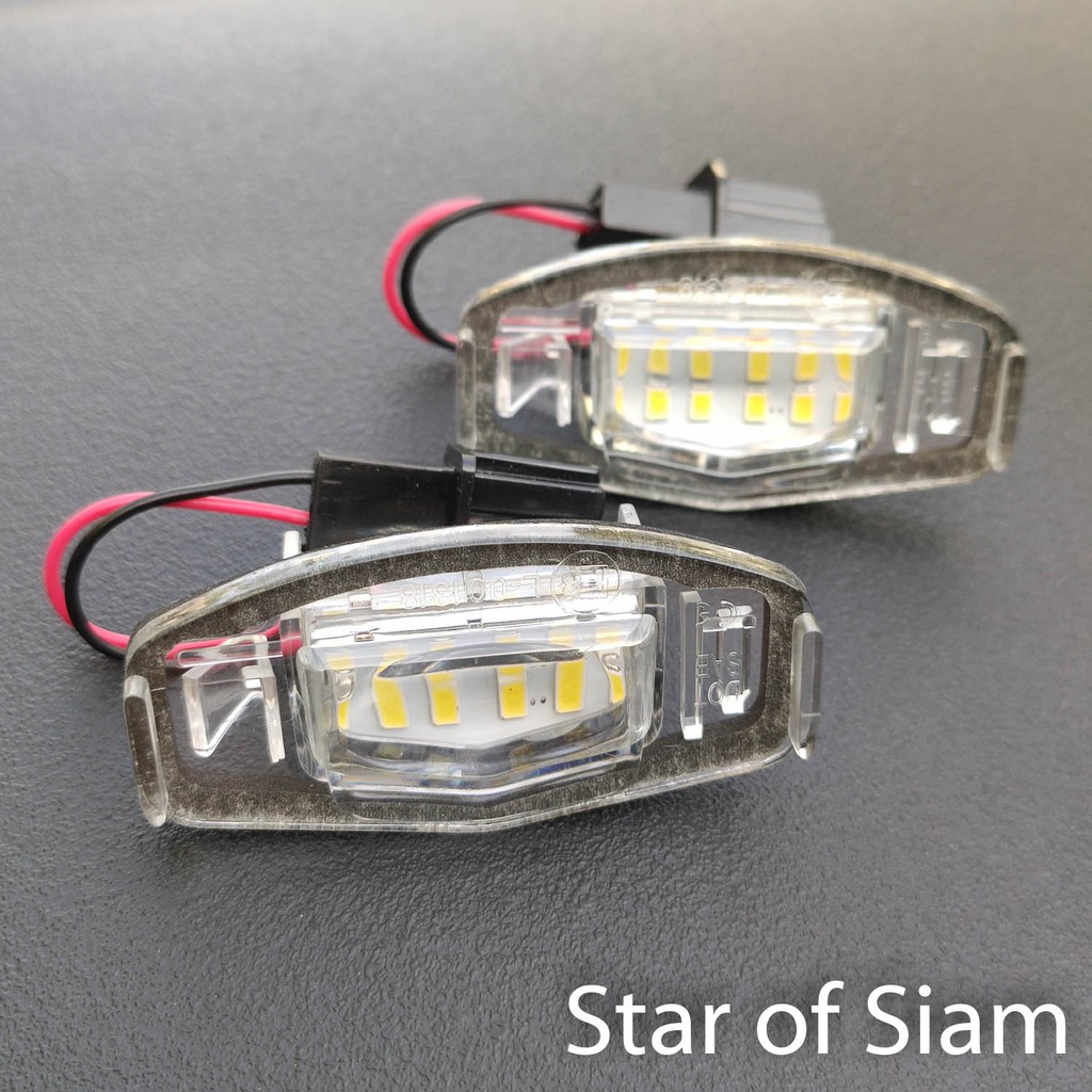 [1คู่] ไฟป้ายทะเบียน LED สำหรับ Honda Civic City Jazz Accord Legend ทรงแบน