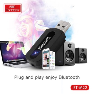 Earldom M22 Car Bluetooth Usb อุปกรณ์รับสัญญาณบลูทูธ Bluetooth Music Receiver ใช้สำหรับ เครื่องเสียงรถยนต์ หรือ ลำโพง ..