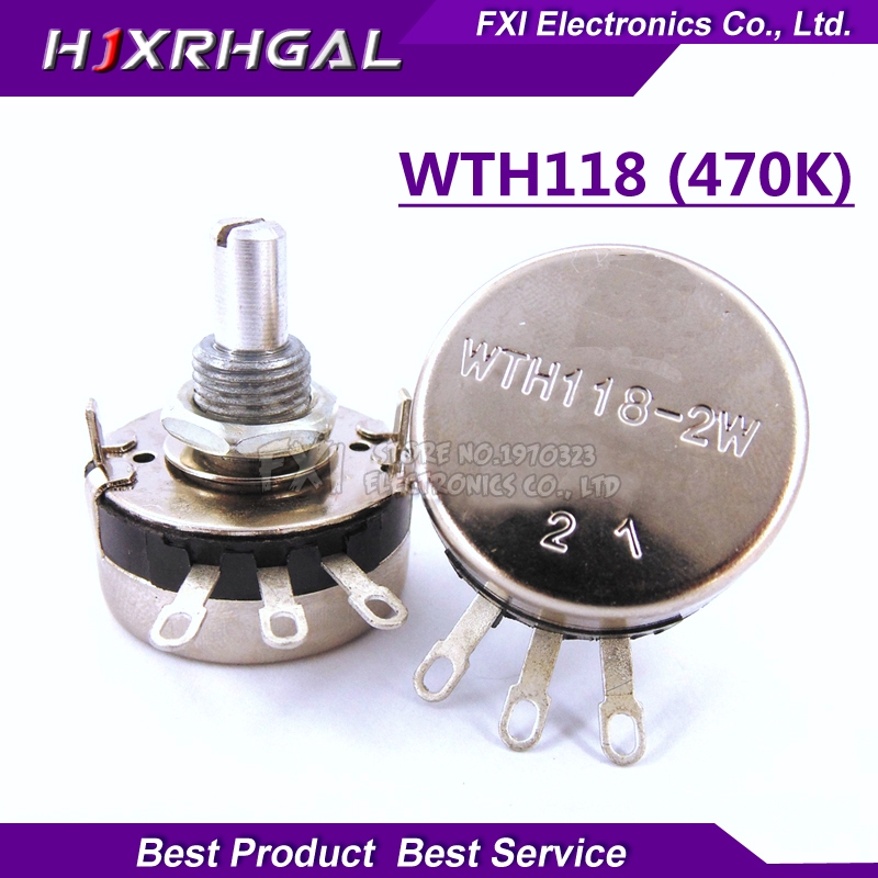 5PCS WTH118 2W 1A Potentiometer 470k โอห์ม WTH118-2W รอบเพลาคาร์บอนโรตารี Taper Potentiometer
