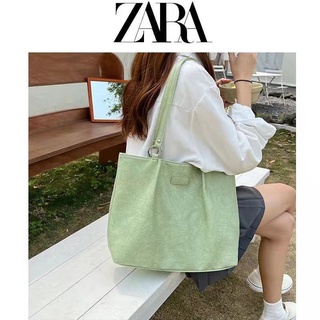 Zara กระเป๋าสะพายไหล่ ความจุขนาดใหญ่ เข้ากับทุกการแต่งกาย แฟชั่นสําหรับสตรี 2022