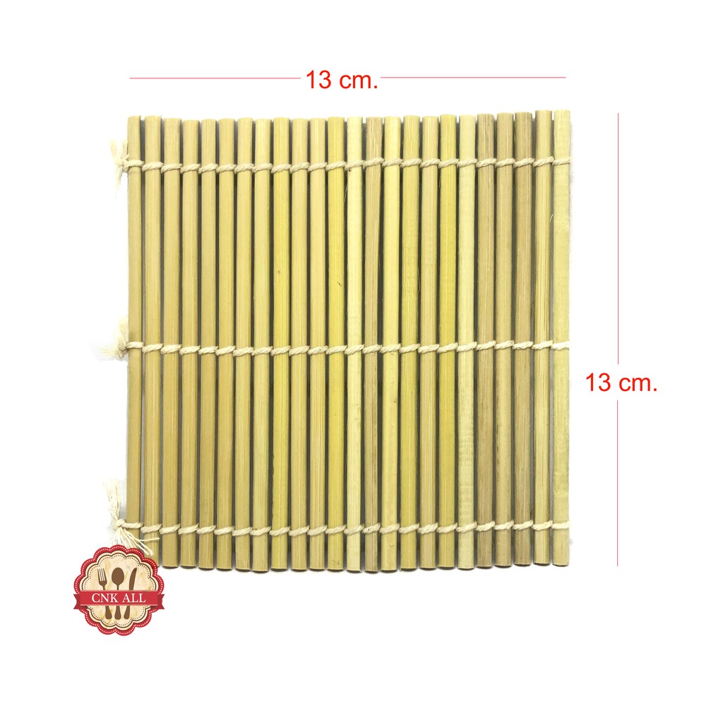 เสื่อรองบะหมี่เย็นไม้ไผ่ ขนาด 13cm ม้วนซูชิ มากิ