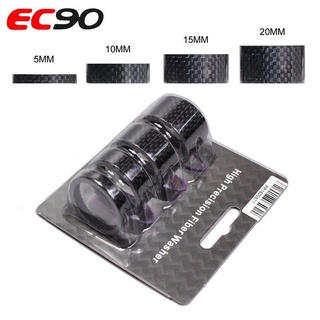 EC90 4Pcs แหวนสเปเซอร์รองคอจักรยาน Bike Headset Spacer คาร์บอนไฟเบอร์ความแข็งแรงสูง 5/10/15/20 มม. ชุดหูฟังส้อมสำหรับจักรยาน สำหรับ 28.6MM MTB Road Mountain จักรยานเครื่องซักผ้า