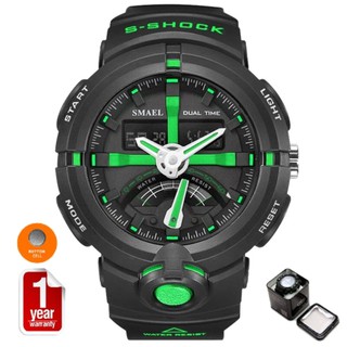 SMAEL นาฬิกาข้อมือผู้ชาย Sport Digital LED รุ่น SM1637 (Black/Green)