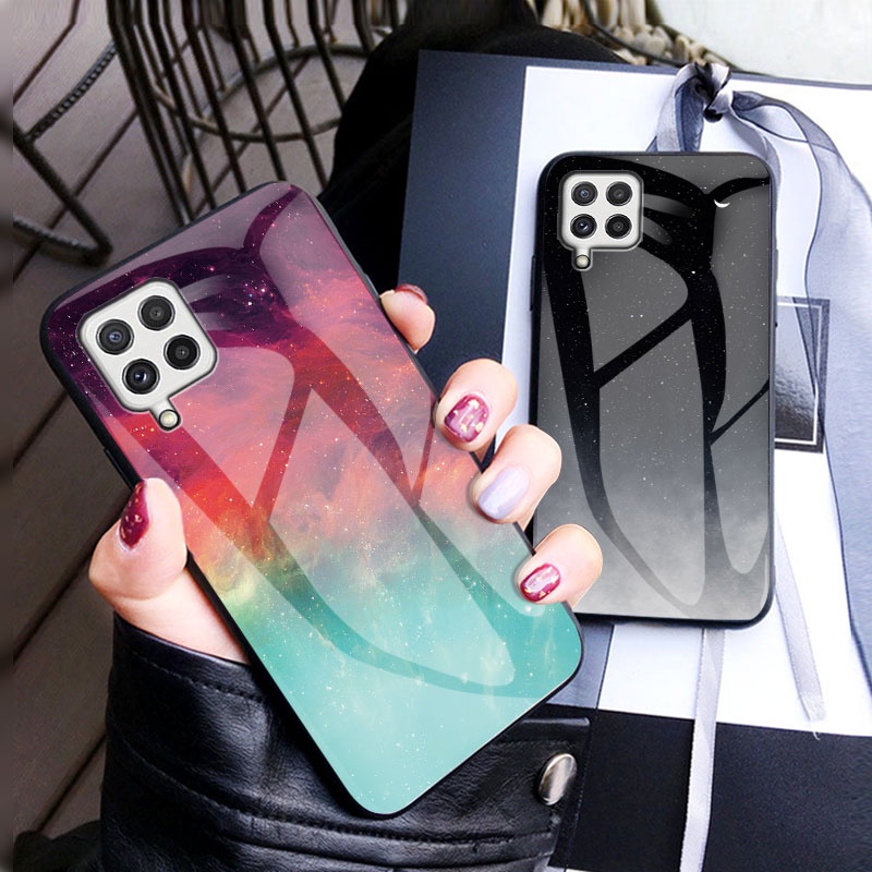 เคสโทรศัพท์กระจกเทมเปอร์สตาร์รี่สกายสำหรับ ซัมซุงกาแล็กซี Samsung Galaxy A12 A22 M22 M32 A42 M62 F62