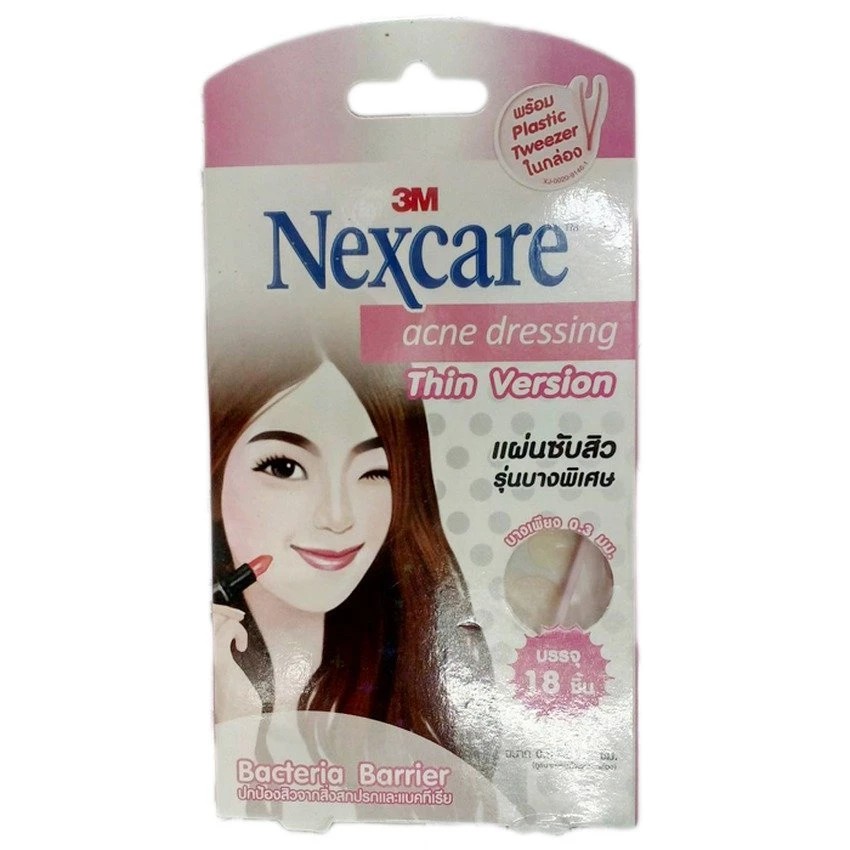 3M Nexcare acne Thin Version แผ่นซับสิวรุ่นบางพิเศษบรรจุ18ชิ้น/กล่อง 12 กล่อง
