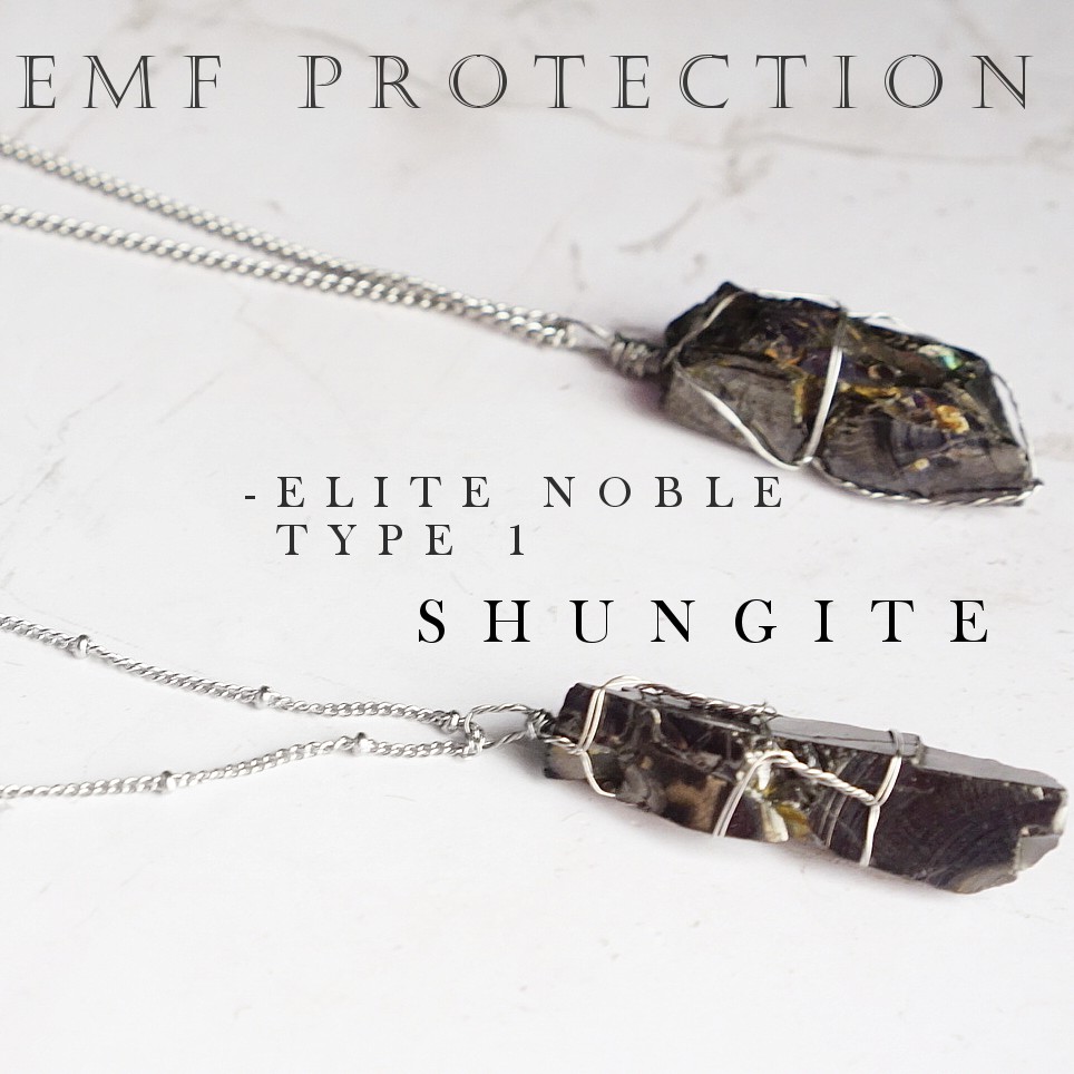 3-9g/20-40mm+ สร้อยคอพันสายไฟ Shungite ดิบ,316 สแตนเลส, การป้องกัน EMF, จาก UKRAINE