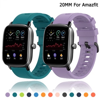 สายนาฬิกาข้อมือซิลิโคนสําหรับ Amazfit Gts 2 Mini Bip U Pro สําหรับ Xiaomi Amazfit Pop Gtr 42mm Zepp E