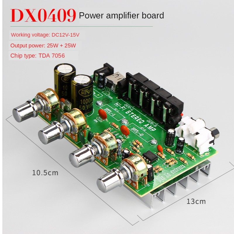 Dx0409 บอร์ดขยายเสียงสเตอริโอดิจิทัล 100W ช่องสัญญาณ DC 12V