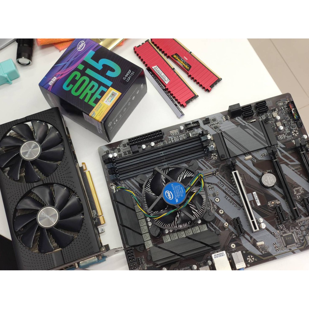 อุปกรณ์คอมพิวเตอร์ มือสอง หลายรายการ intel i5 9400F Gigabyte Z390UD RAM 16GB (8x2) 2400 (ชุดนี้ท่านต