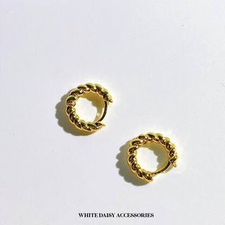 Rosalie Twist Hoop 18K Gold Plated ต่างหู Earring ต่างหูแฟชั่น#WD210