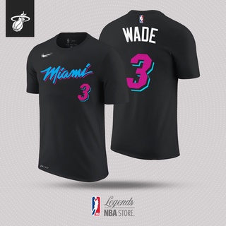 เสื้อยืด พิมพ์ลาย NBA Basketball Gametime Miami Heat No. 3 Dwyane Wade