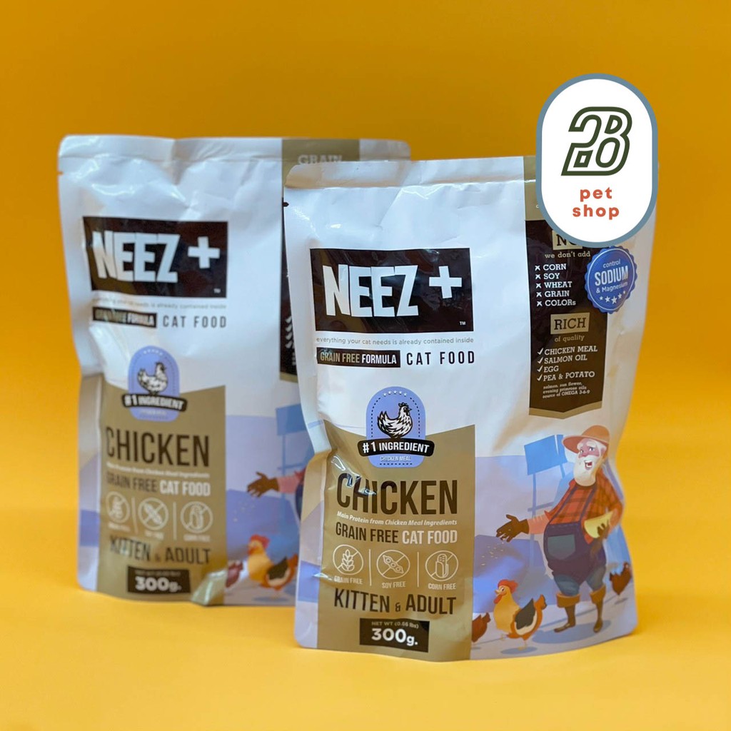 NEEZ อาหารแมว Neez Plus Chicken Grain Free อาหารแมวเกรด Holistic ขนาด 300g.