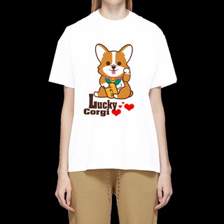 เสื้อลายหมา DF17 เสื้อยืด เสื้อยืดลายหมา สุนัขคอร์กี้ เสื้อยืดพิมพ์ลาย corgi dog T Shirt